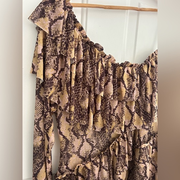 House of Harlow 1960 x REVOLVE • Python Print Mesh One Shoulder Dress Sz XL - Picture 11 of 11